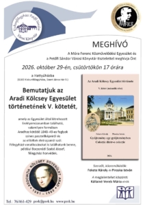 Bemutatjuk az Aradi Kölcsey Egyesület történetének V. kötetét